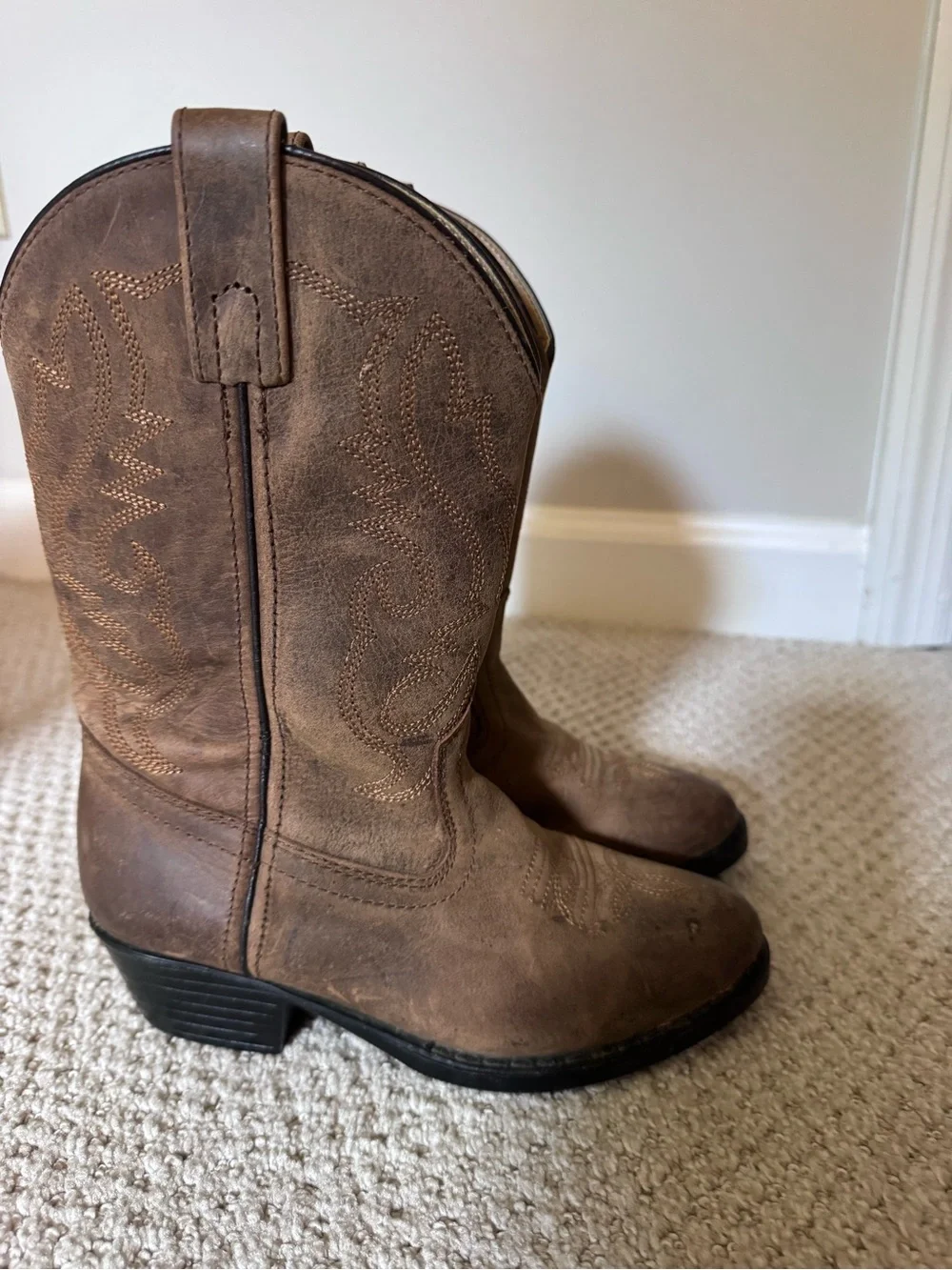 Kids Brown Western Work Boots - Smoky Mountain Boots. Classic Cowboy Style